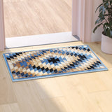 Southwestern Arrowhead 2' x 3' Area Rug - Blue Olefin Fibers, Durable Jute Backing