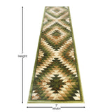 English Elm Southwestern 2' x 7' Area Rug - Olefin Rug with Jute Backing - Entryway, Living Room, Bedroom