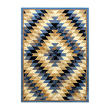 English Elm Southwestern 4' x 5' Area Rug - Olefin Rug with Jute Backing - Entryway, Living Room, Bedroom