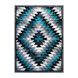 English Elm Southwestern 4' x 5' Area Rug - Olefin Rug with Jute Backing - Entryway, Living Room, Bedroom