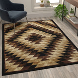 English Elm Southwestern 5' x 7' Area Rug - Olefin Rug with Jute Backing - Entryway, Living Room, Bedroom