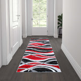 Contemporary 2' x 7' Red Area Rug with Jute Backing - Stain & Fade Resistant