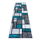 English Elm 2' x 7' Color Bricked Olefin Area Rug with Jute Backing for Entryway, Living Room, Bedroom