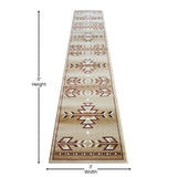 English Elm Southwestern 2' x 11' Brown Area Rug - Olefin Rug with Jute Backing for Hallway, Entryway, Bedroom, Living Room