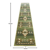 English Elm Southwestern 2' x 11' Area Rug - Olefin Rug with Jute Backing for Hallway, Entryway, Bedroom, Living Room