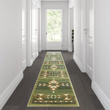 English Elm Southwestern 2' x 11' Area Rug - Olefin Rug with Jute Backing for Hallway, Entryway, Bedroom, Living Room