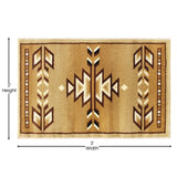 English Elm Southwestern 2' x 3' Brown Area Rug - Olefin Rug with Jute Backing for Hallway, Entryway, Bedroom, Living Room