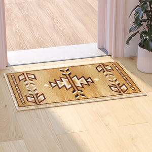 English Elm Southwestern 2' x 3' Brown Area Rug - Olefin Rug with Jute Backing for Hallway, Entryway, Bedroom, Living Room