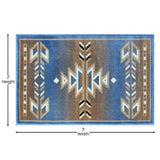 English Elm Southwestern 2' x 3' Area Rug - Olefin Rug with Jute Backing for Hallway, Entryway, Bedroom, Living Room