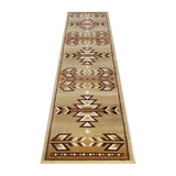 English Elm Southwestern 2' x 7' Brown Area Rug - Olefin Rug with Jute Backing for Hallway, Entryway, Bedroom, Living Room