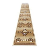 English Elm Southwestern 3' x 16' Brown Area Rug - Olefin Rug with Jute Backing for Hallway, Entryway, Bedroom, Living Room