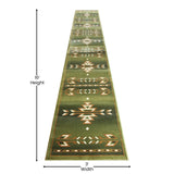 English Elm Southwestern 3' x 16' Area Rug - Olefin Rug with Jute Backing for Hallway, Entryway, Bedroom, Living Room