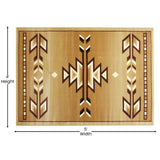 English Elm Southwestern 4' x 5' Brown Area Rug - Olefin Rug with Jute Backing for Hallway, Entryway, Bedroom, Living Room