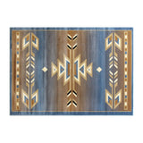 English Elm Southwestern 4' x 5' Area Rug - Olefin Rug with Jute Backing for Hallway, Entryway, Bedroom, Living Room