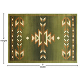 English Elm Southwestern 4' x 5' Area Rug - Olefin Rug with Jute Backing for Hallway, Entryway, Bedroom, Living Room