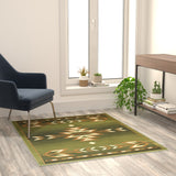 English Elm Southwestern 4' x 5' Area Rug - Olefin Rug with Jute Backing for Hallway, Entryway, Bedroom, Living Room