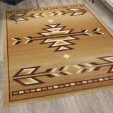 English Elm Southwestern 5' x 7' Brown Area Rug - Olefin Rug with Jute Backing for Hallway, Entryway, Bedroom, Living Room