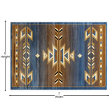 English Elm Southwestern 5' x 7' Area Rug - Olefin Rug with Jute Backing for Hallway, Entryway, Bedroom, Living Room