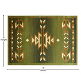 English Elm Southwestern 6' x 9' Area Rug - Olefin Rug with Jute Backing for Hallway, Entryway, Bedroom, Living Room