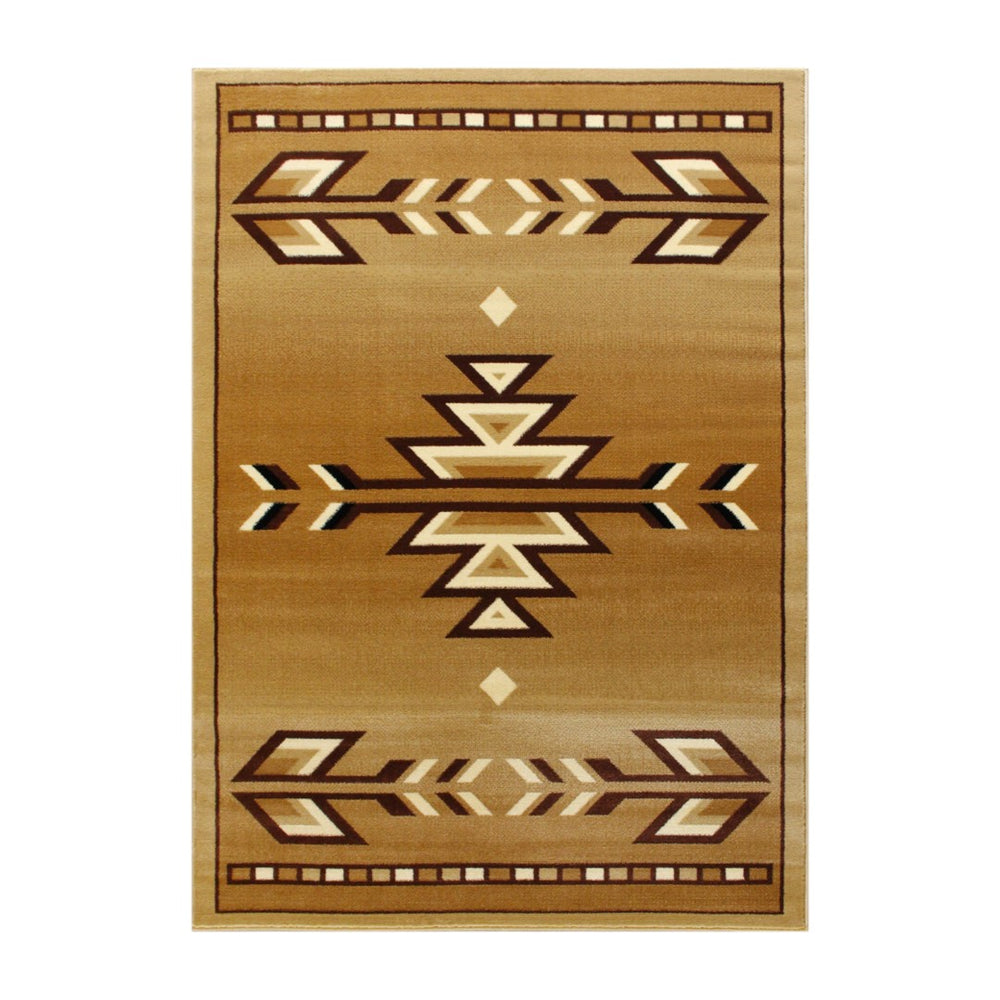 English Elm Southwestern 8' x 10' Brown Area Rug - Olefin Rug with Jute Backing for Hallway, Entryway, Bedroom, Living Room