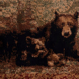 English Elm 2' x 3' Mother Bear & Cubs Nature Themed Olefin Area Rug with Jute Backing for Entryway, Living Room, Bedroom