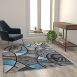 English Elm 5' x 7' Abstract Area Rug - Olefin Rug with Jute Backing - Living Room, Bedroom, & Family Room