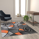 English Elm 5' x 7' Abstract Area Rug - Olefin Rug with Jute Backing - Living Room, Bedroom, & Family Room