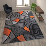 English Elm 8' x 10' Abstract Area Rug - Olefin Rug with Jute Backing - Living Room, Bedroom, & Family Room