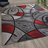 English Elm 8' x 10' Abstract Area Rug - Olefin Rug with Jute Backing - Living Room, Bedroom, & Family Room