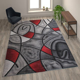 English Elm 8' x 10' Abstract Area Rug - Olefin Rug with Jute Backing - Living Room, Bedroom, & Family Room