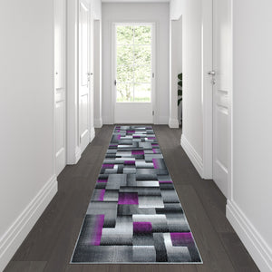 English Elm 2' x 10' Color Blocked Area Rug - Olefin Rug with Jute Backing - Entryway, Living Room, or Bedroom