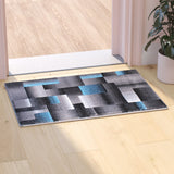 English Elm 2' x 3' Color Blocked Area Rug - Olefin Rug with Jute Backing - Entryway, Living Room, or Bedroom