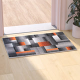 English Elm 2' x 3' Color Blocked Area Rug - Olefin Rug with Jute Backing - Entryway, Living Room, or Bedroom