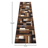 English Elm 2' x 7' Color Blocked Area Rug - Olefin Rug with Jute Backing - Entryway, Living Room, or Bedroom