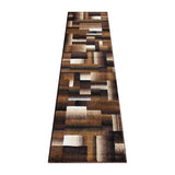 English Elm 2' x 7' Color Blocked Area Rug - Olefin Rug with Jute Backing - Entryway, Living Room, or Bedroom