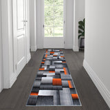 English Elm 2' x 7' Color Blocked Area Rug - Olefin Rug with Jute Backing - Entryway, Living Room, or Bedroom