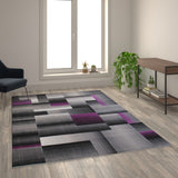 English Elm 6' x 9' Color Blocked Area Rug - Olefin Rug with Jute Backing - Entryway, Living Room, or Bedroom