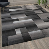 English Elm 8' x 10' Color Blocked Area Rug - Olefin Rug with Jute Backing - Entryway, Living Room, or Bedroom