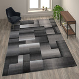 English Elm 8' x 10' Color Blocked Area Rug - Olefin Rug with Jute Backing - Entryway, Living Room, or Bedroom