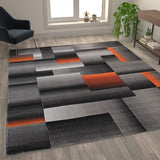 English Elm 8' x 10' Color Blocked Area Rug - Olefin Rug with Jute Backing - Entryway, Living Room, or Bedroom