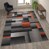 English Elm 8' x 10' Color Blocked Area Rug - Olefin Rug with Jute Backing - Entryway, Living Room, or Bedroom