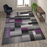 English Elm 8' x 10' Color Blocked Area Rug - Olefin Rug with Jute Backing - Entryway, Living Room, or Bedroom