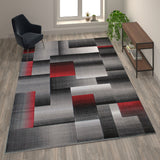 English Elm 8' x 10' Color Blocked Area Rug - Olefin Rug with Jute Backing - Entryway, Living Room, or Bedroom