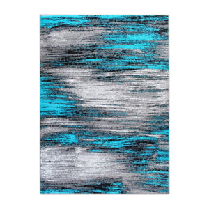 English Elm 6' x 9' Abstract Area Rug-Olefin Rug with Jute Backing for Hallway, Entryway, Bedroom, Living Room