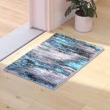 English Elm 2' x 3' Abstract Scraped Area Rug - Olefin Rug with Jute Backing - Living Room, Bedroom, & Entryway