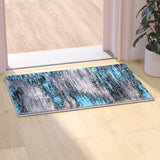 Contemporary 2' x 3' Abstract Area Rug - Stain-Resistant Olefin, Jute Backing