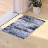 English Elm 2' x 3' Abstract Scraped Area Rug - Olefin Rug with Jute Backing - Living Room, Bedroom, & Entryway