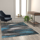 English Elm 5' x 7' Scraped Design Area Rug - Olefin Rug with Jute Backing - Living Room, Bedroom, Entryway