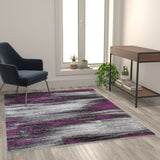 English Elm 5' x 7' Scraped Design Area Rug - Olefin Rug with Jute Backing - Living Room, Bedroom, Entryway