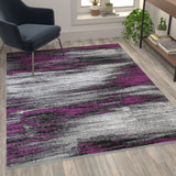 English Elm 5' x 7' Scraped Design Area Rug - Olefin Rug with Jute Backing - Living Room, Bedroom, Entryway